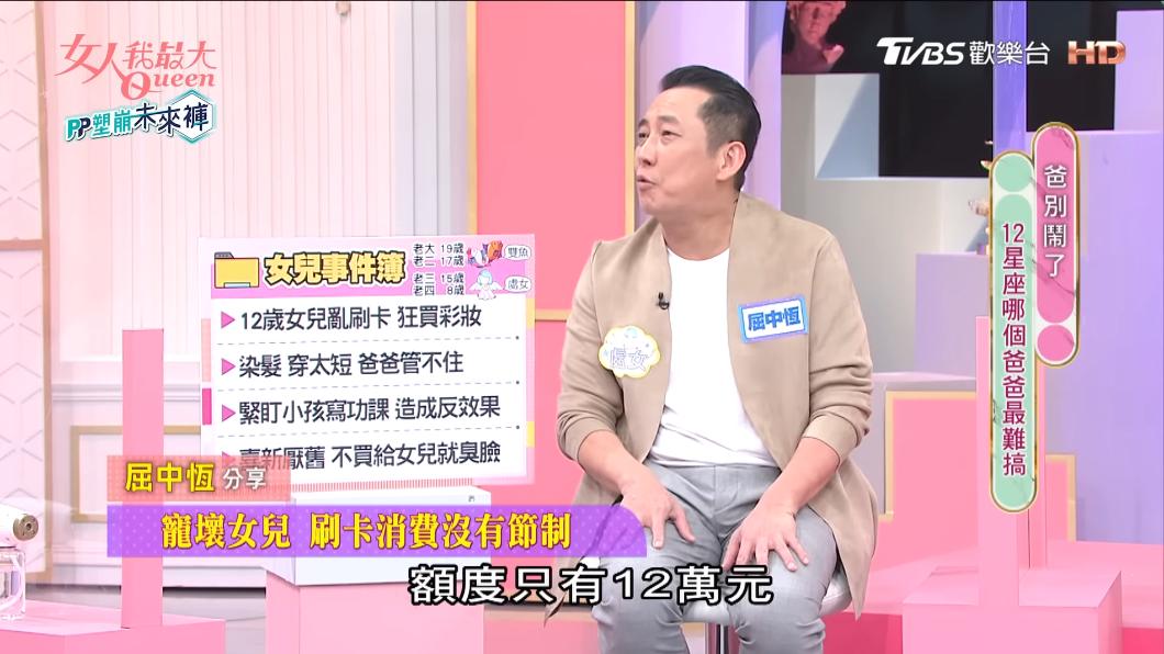 屈中恆給女兒額度12萬元的信用卡附卡。（圖／TVBS《女人我最大》）