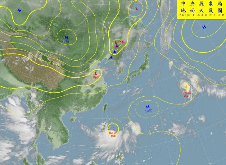 地面天氣圖。(圖/氣象局)