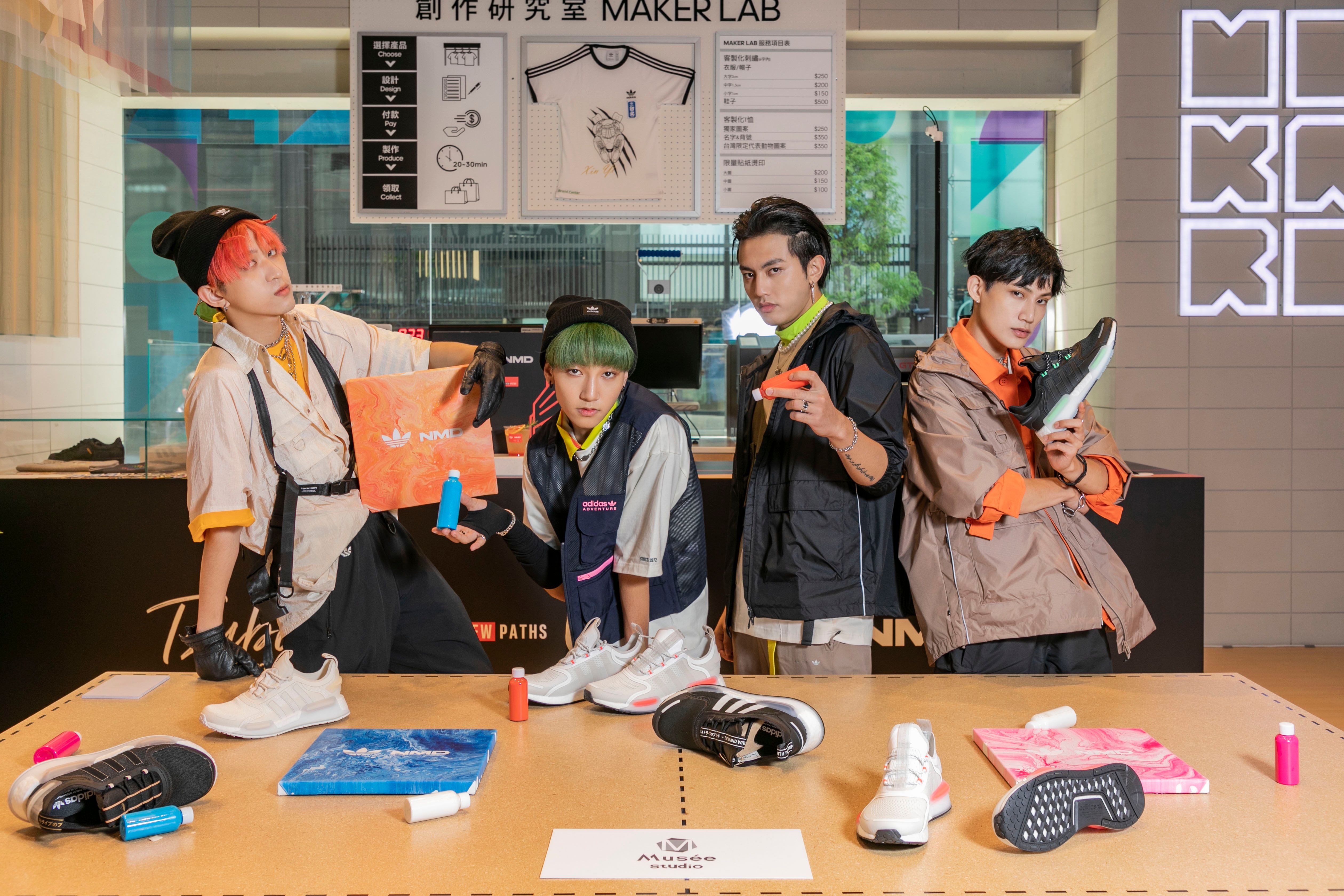 左起吳昱廷、小孩(何世華)、高有翔、唐立杰。(圖/品牌提供)