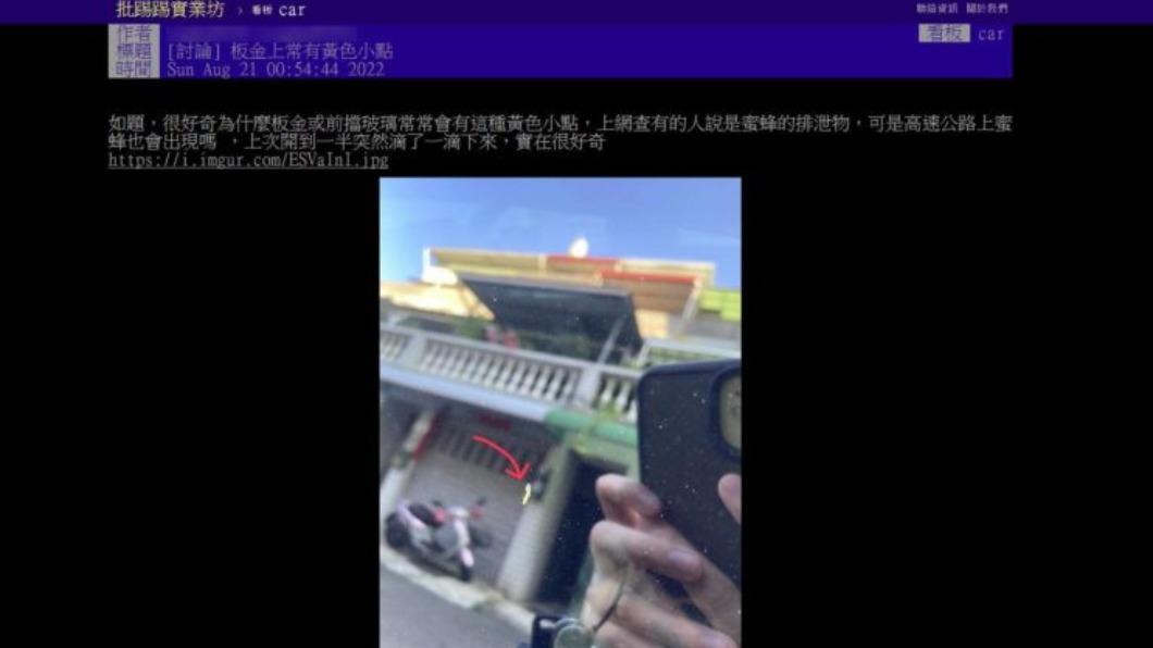 PTT車板上有一名網友以「板金上常有黃色小點」為題發問。(圖/翻攝自PTT)