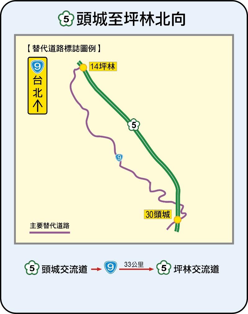 連假第1、2日之0-12時實施國5南向石碇及坪林入口匝道封。（圖／高公局提供）