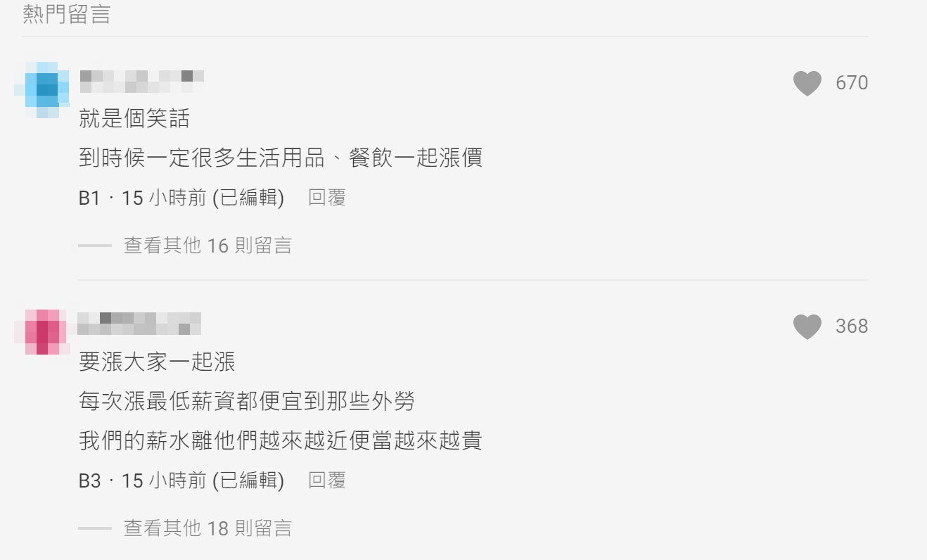 多數網友認為基本薪資調漲,物價將漲更多。(圖/翻攝自Dcard「工作板」)
