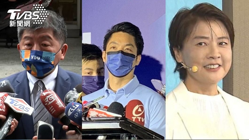 陳時中(左)、蔣萬安(中)、黃珊珊(右)為此次北市長參選人。(圖/TVBS)
