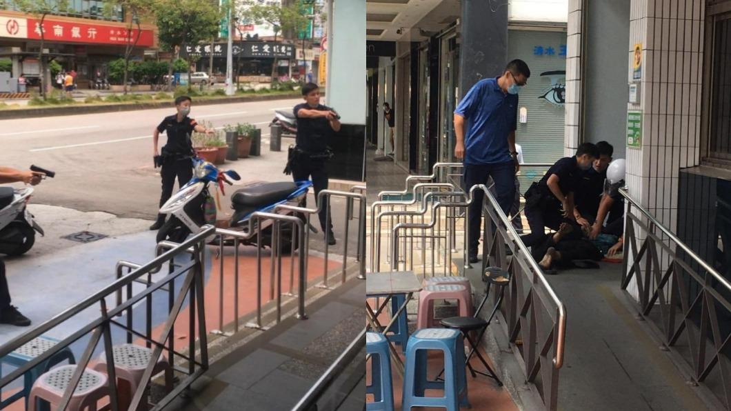 快訊/男子清水街頭持刀狂揮!路人險遭劃傷 警舉槍遏止壓制