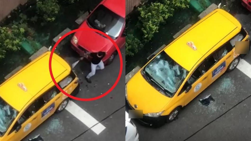 桃園街頭驚見「球棒隊」 。（圖／翻攝畫面）