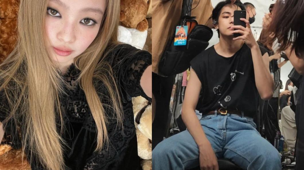 BLACK PINK成員Jennie再被爆料和男團BTS V 戀愛ing。（合成圖／翻攝自Jennie、V IG）