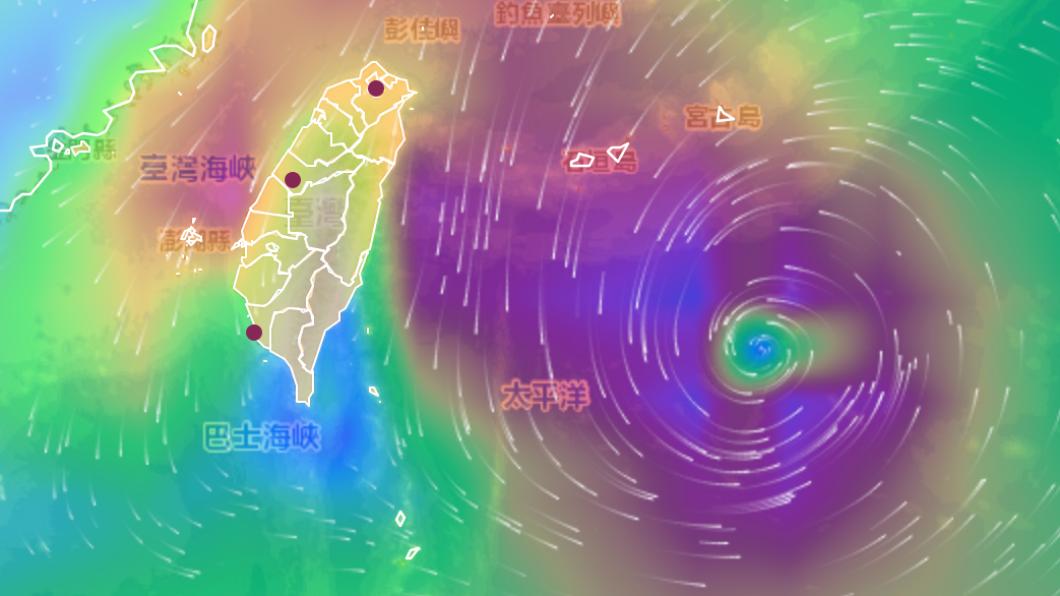 31日晚間,暴風圈將對台灣造成影響。(圖/中央氣象局)