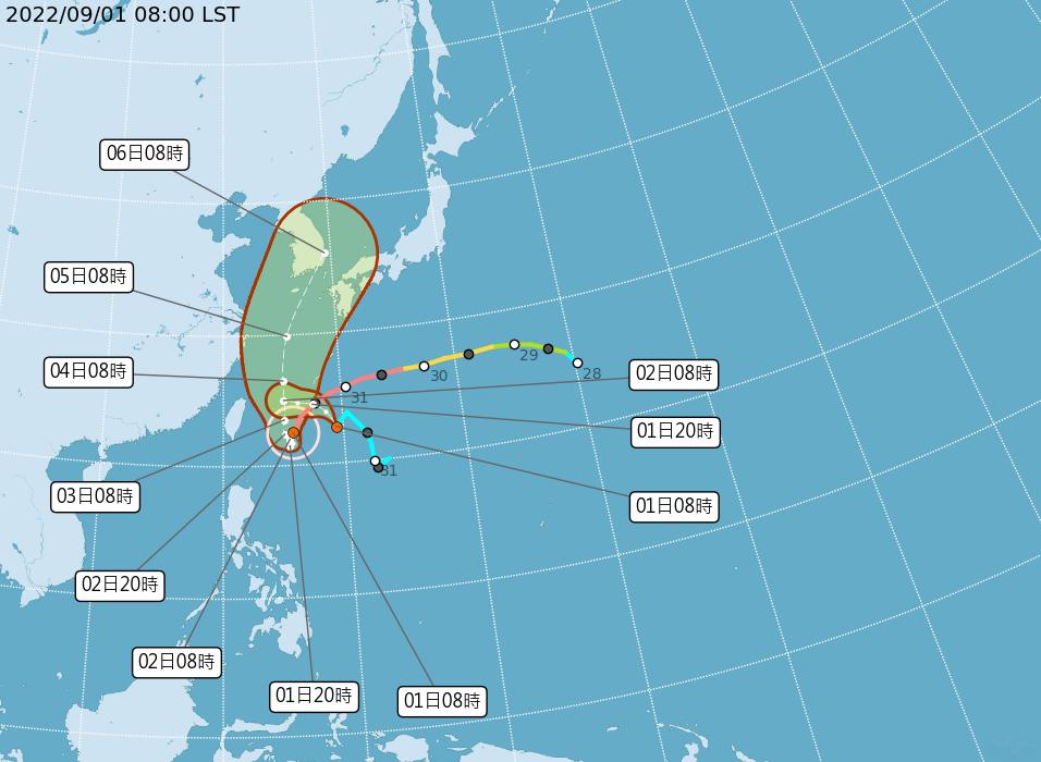 氣象局預測颱風路徑。(圖/中央氣象局)