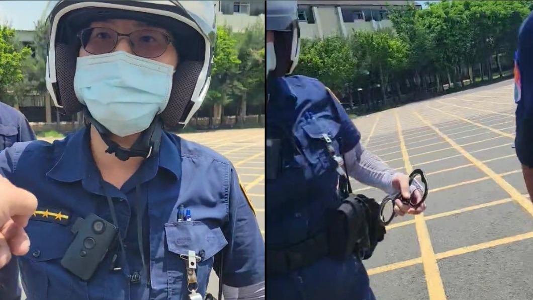 張男不滿女警硬要上銬。（圖／翻攝自爆料公社）