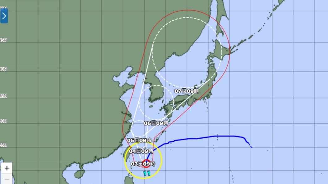 軒嵐諾朝北走 日氣象廳:可吹倒民宅 呼籲居民避難