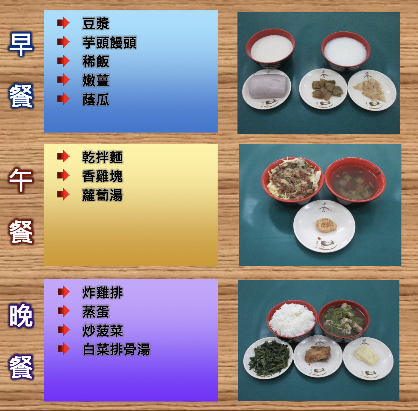 獄方每日都會拍照受刑人伙食上傳官網,與原先公告的菜單相去不遠,不過會略微調整。(圖/翻攝自台北監獄官網)