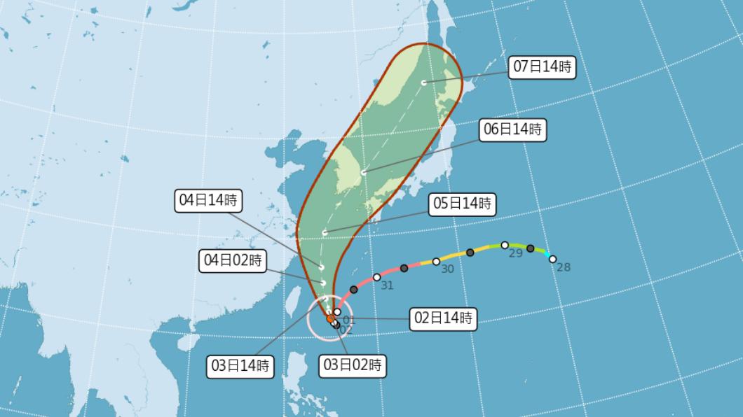 軒嵐諾目前正龜速前進中。(圖/中央氣象局)