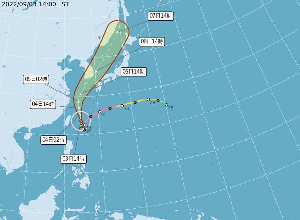 軒嵐諾颱風路徑。（圖／中央氣象局）