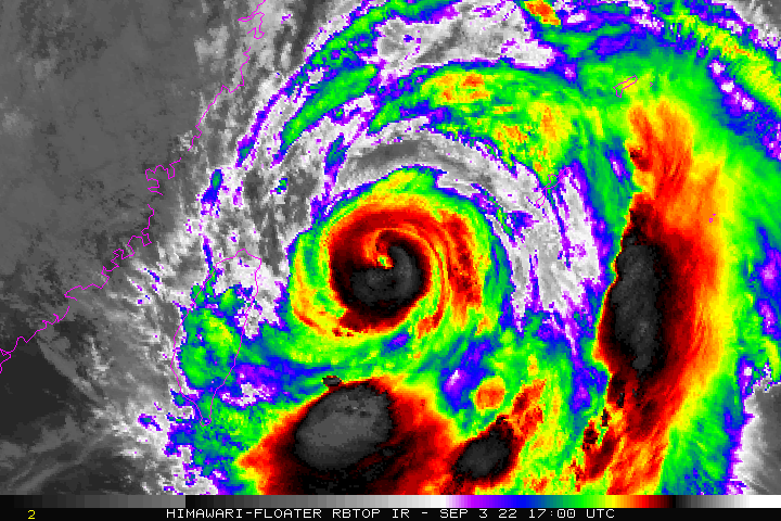 軒嵐諾暴風圈橫掃東北角陸地。(圖/翻攝自NOAA)