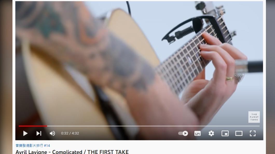 木吉他配上艾薇兒的聲音,完全不會空虛。(圖/翻攝自 THE FIRST TAKE YouTube)