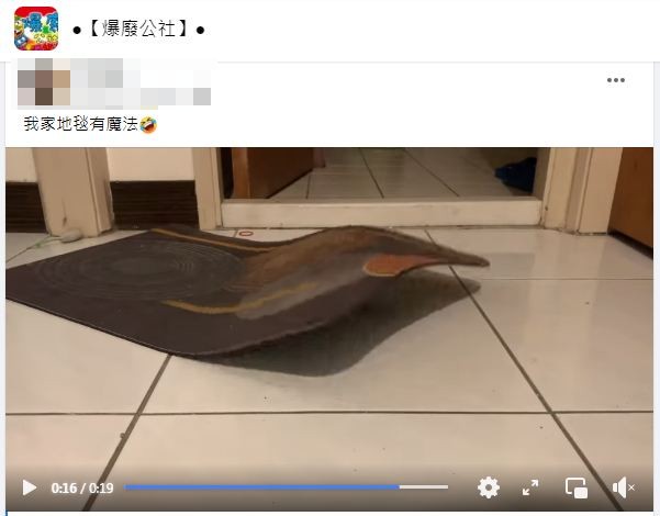原PO看完影片後笑稱魔毯要去找阿拉丁了。（圖／翻攝自爆廢公社）