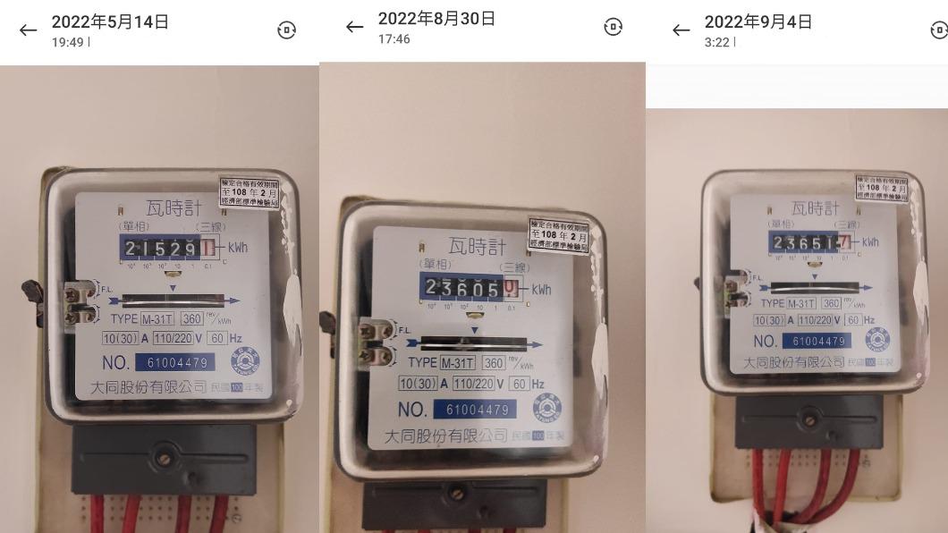 明明沒開冷氣,短短幾天用電度數就已經跳了46度。(圖/翻攝自爆怨公社臉書)