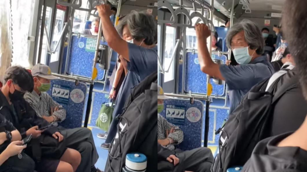 有名老翁一上公車就開始針對坐博愛座的學生飆罵。(圖/翻攝自爆料公社臉書)