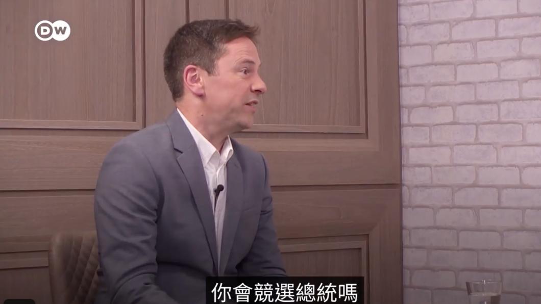德國之聲記者詢問朱立倫是否會選2024總統。(圖/翻攝德國之聲影片)