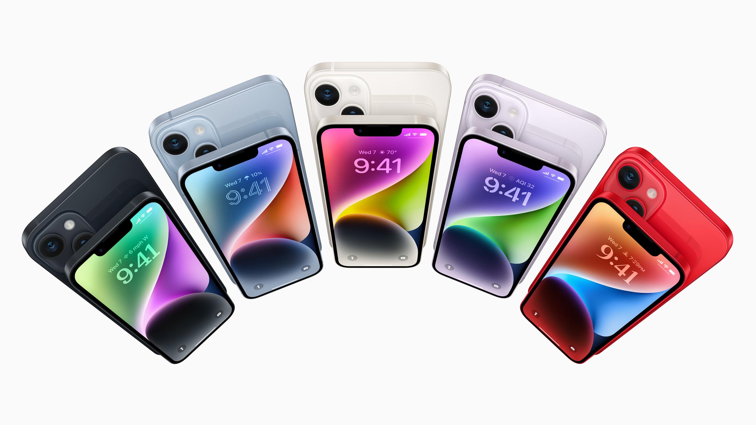 iPhone 14、iPhone 14 Plus仍維持瀏海螢幕。(圖/翻攝Apple Event)