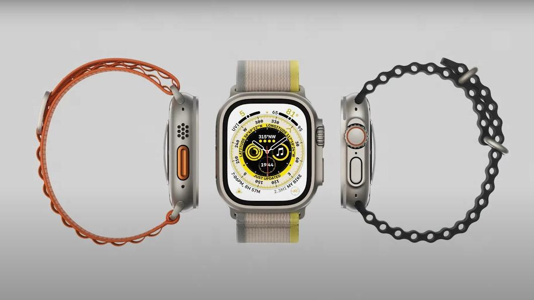 Apple Watch Ultra 因應各種不同的極限運動推出錶帶。（圖／翻攝Apple Event）