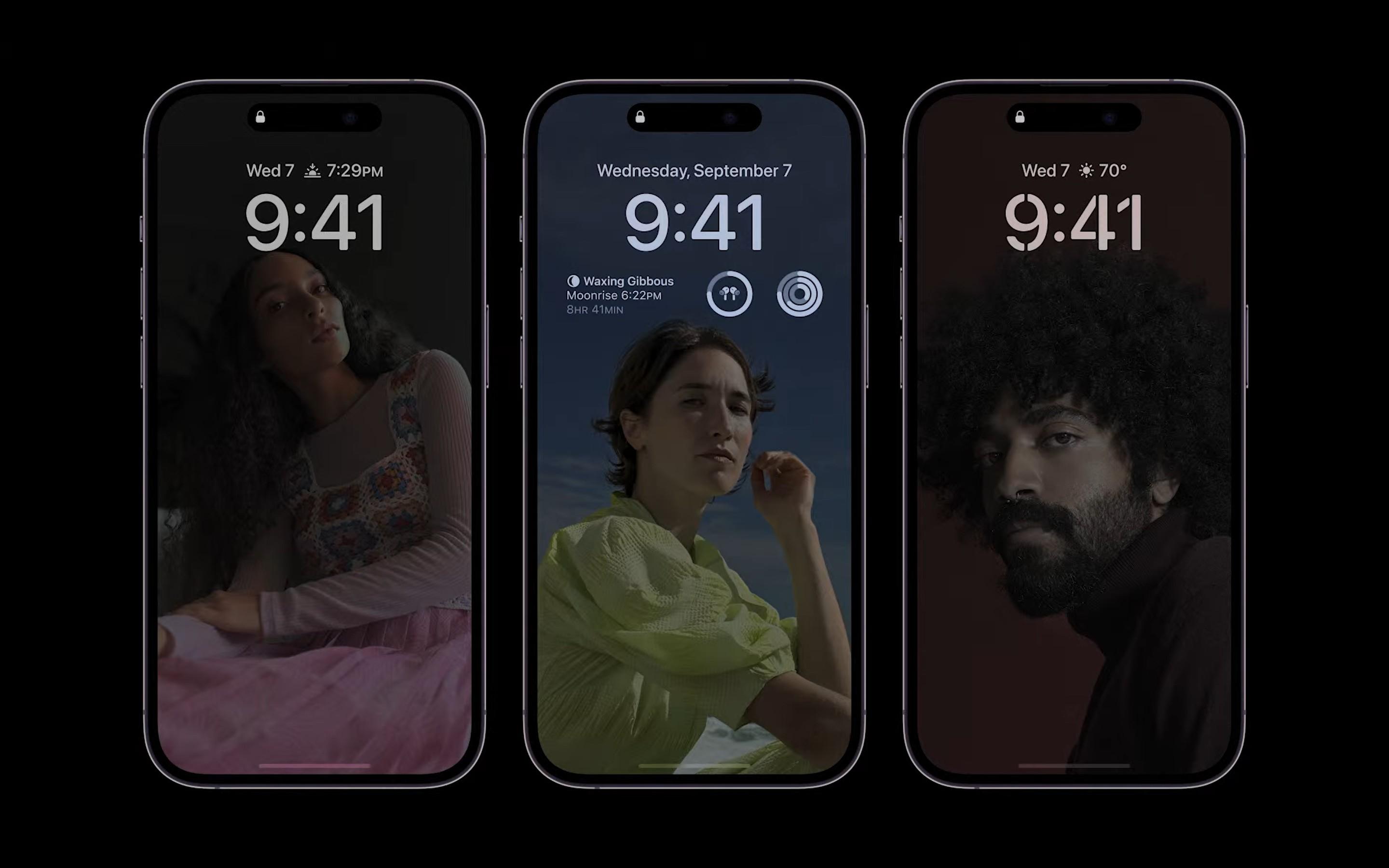 iPhone 14 Pro系列提供AOD功能。(圖/翻攝Apple Event)