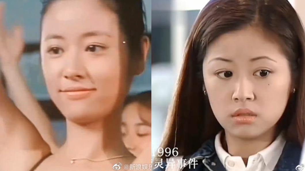 林心如在出道作品《校園敢死隊》看起來幾乎脂粉未施。（圖／翻攝自微博）