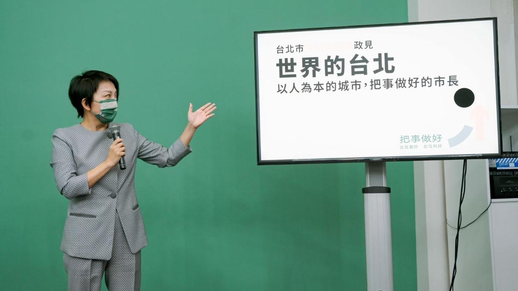 陳時中團隊政策督導范雲,今公布台北市性別與照顧政見。(圖/陳時中辦公室提供)