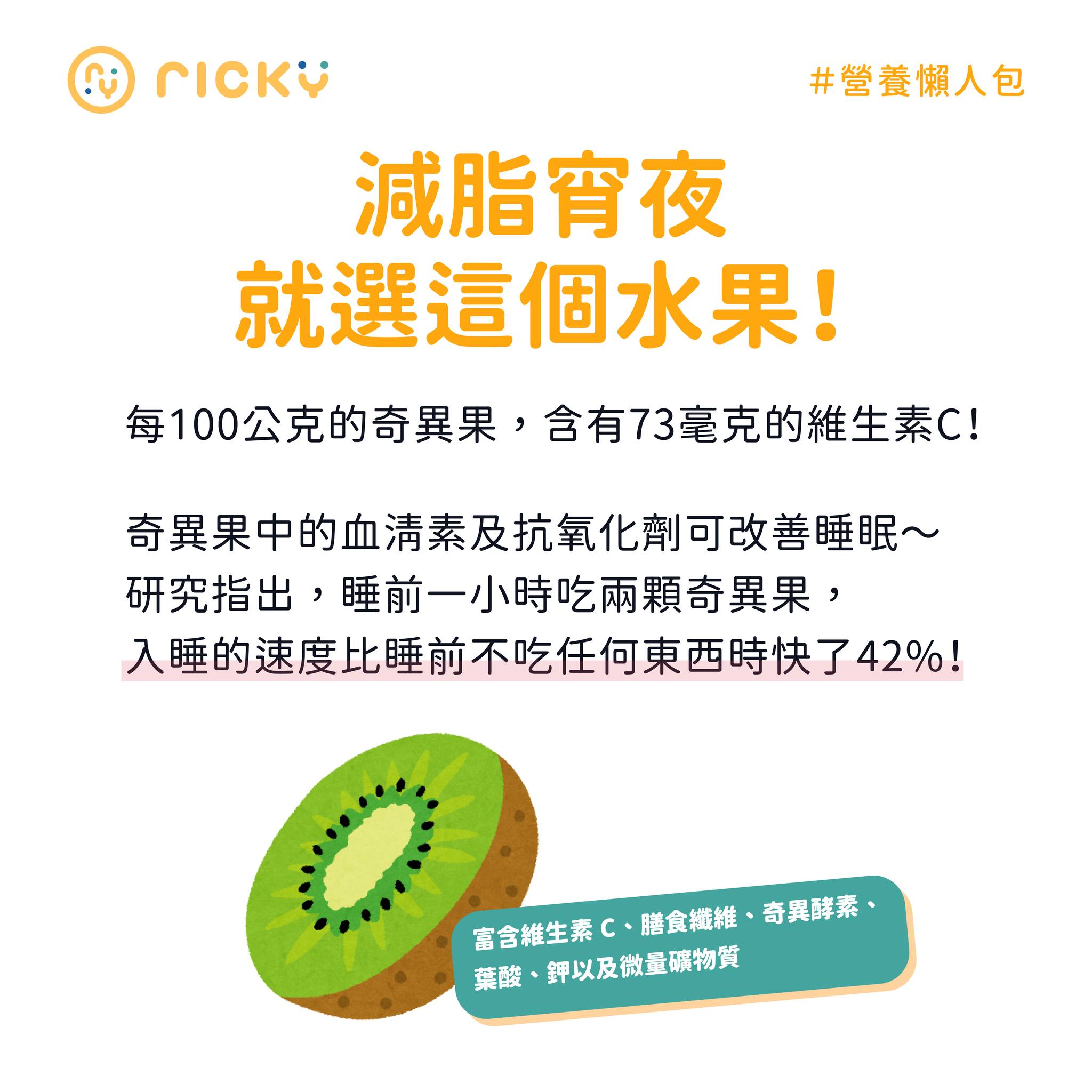 奇異果是宵夜首選。（圖／翻攝自張家祥營養師臉書）