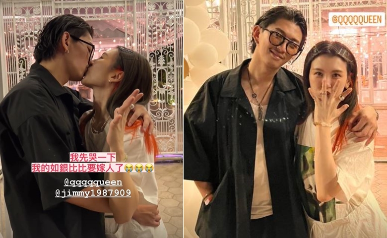 魏如昀答應求婚後,在現場與林志泓喇舌。(圖/翻攝自林佩瑤IG)