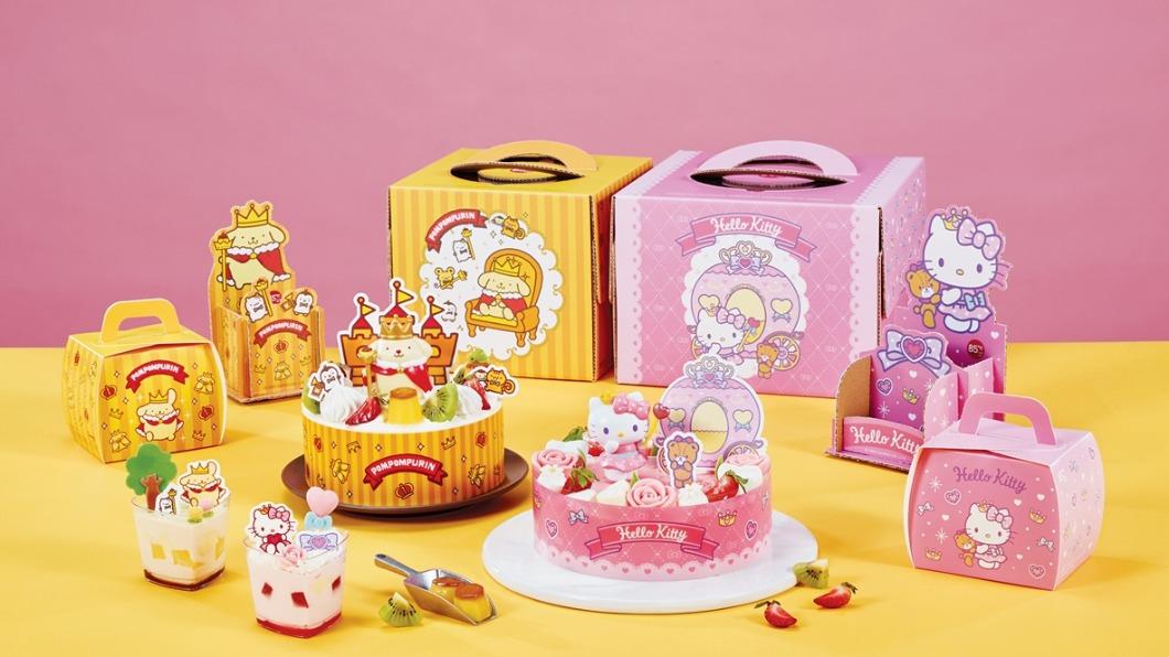 「Hello Kitty-夢幻玫瑰舞會」及「布丁狗-甜點王國」紙盒內的墊高板可製作成可愛的造型置物架。(圖/85℃提供)