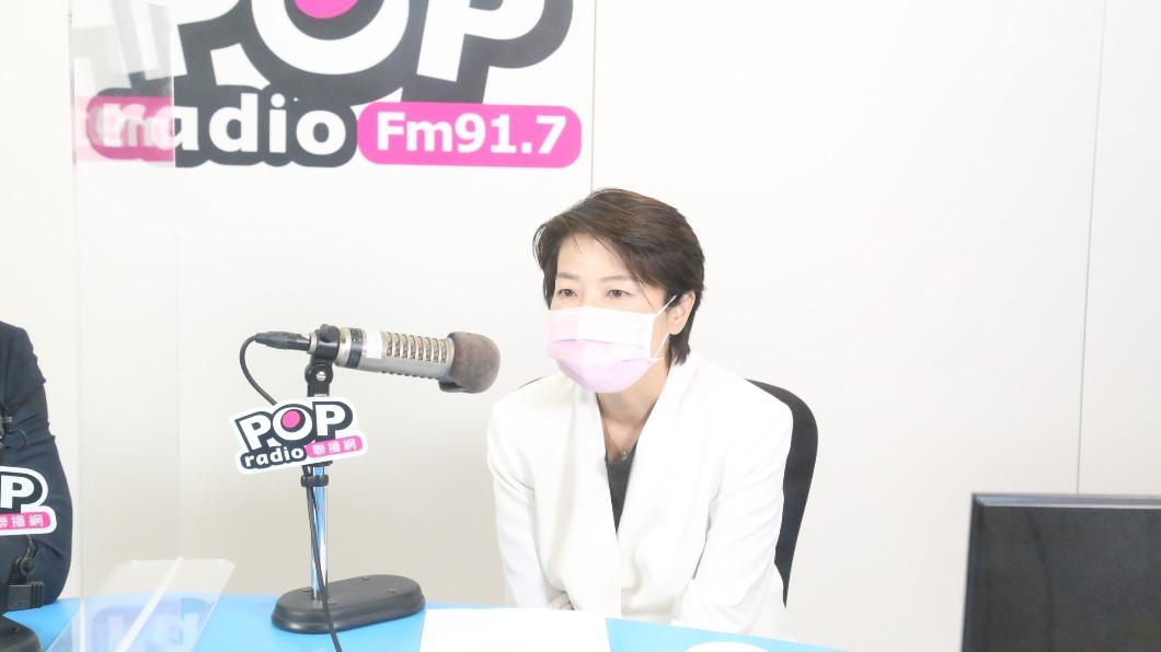 無黨籍台北市長參選人黃珊珊今早接受廣播節目《POP撞新聞》專訪。(圖/POP撞新聞提供)