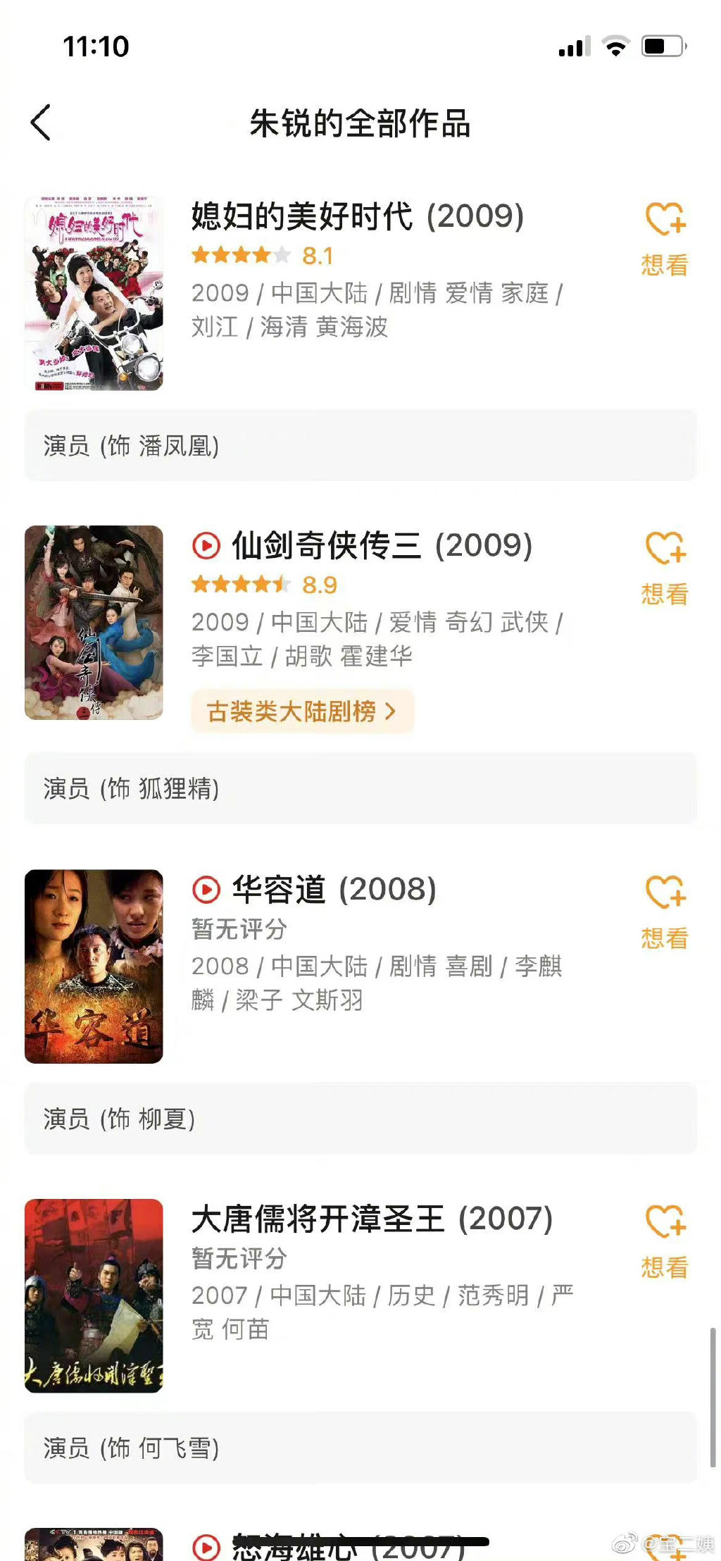 網友紛紛挖出朱銳入行時的作品。(圖/翻攝微博)