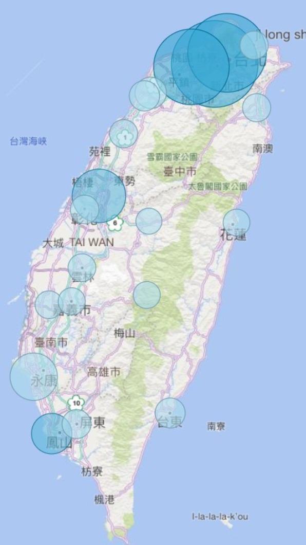 全台看診人數分布圖。(圖/業者提供)