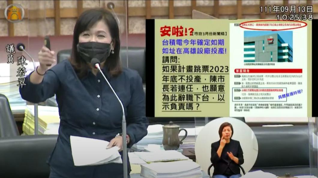 高雄市議員陳若翠。(圖/翻攝自高雄市議會)