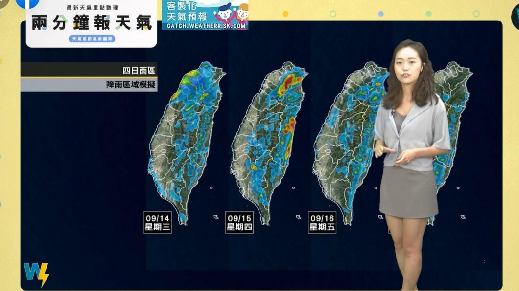 明日北部地區仍會出現零星降雨。（圖／翻攝自天氣風險臉書）