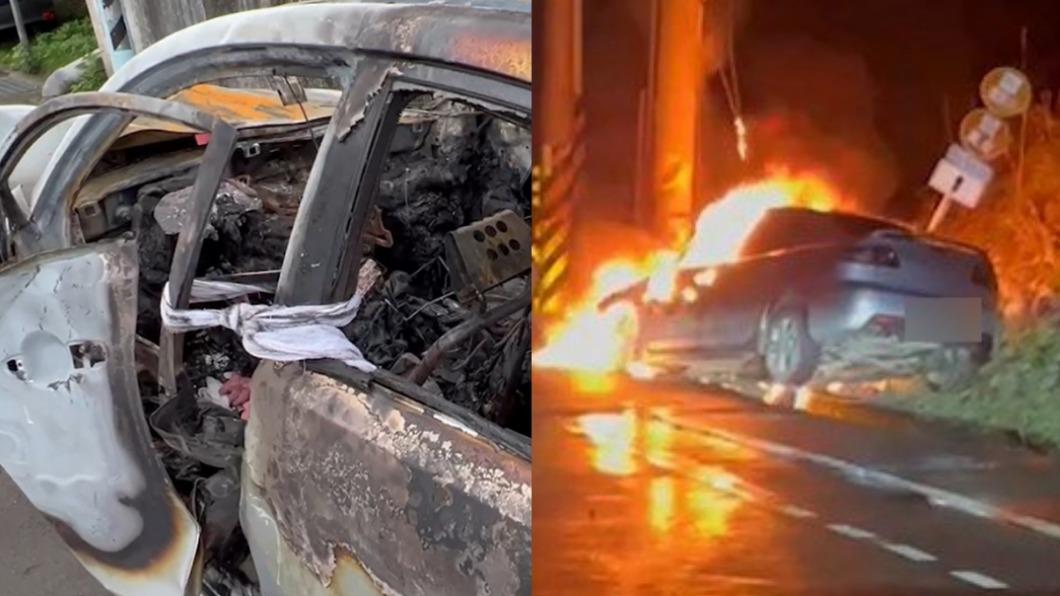 萬里自撞火燒車！男燒成焦屍　駕駛急逃生「竟是通緝犯」