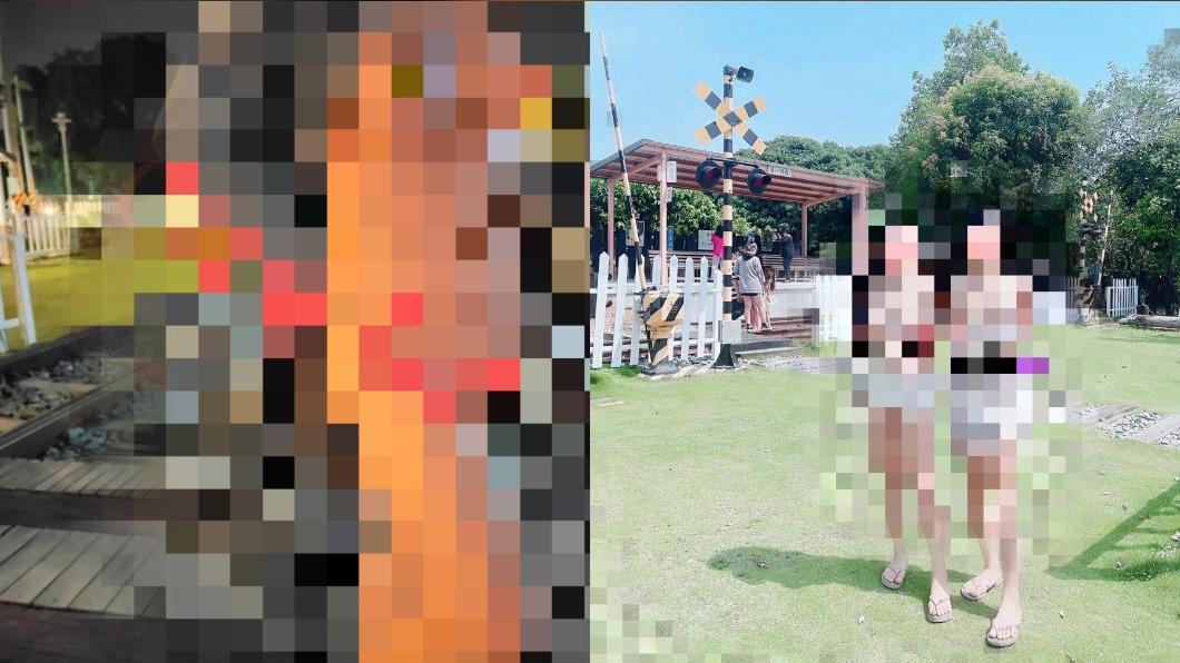 牛稠子公園染黃,女子裸上空拍不雅照。(圖/翻攝自鄭晴而臉書)