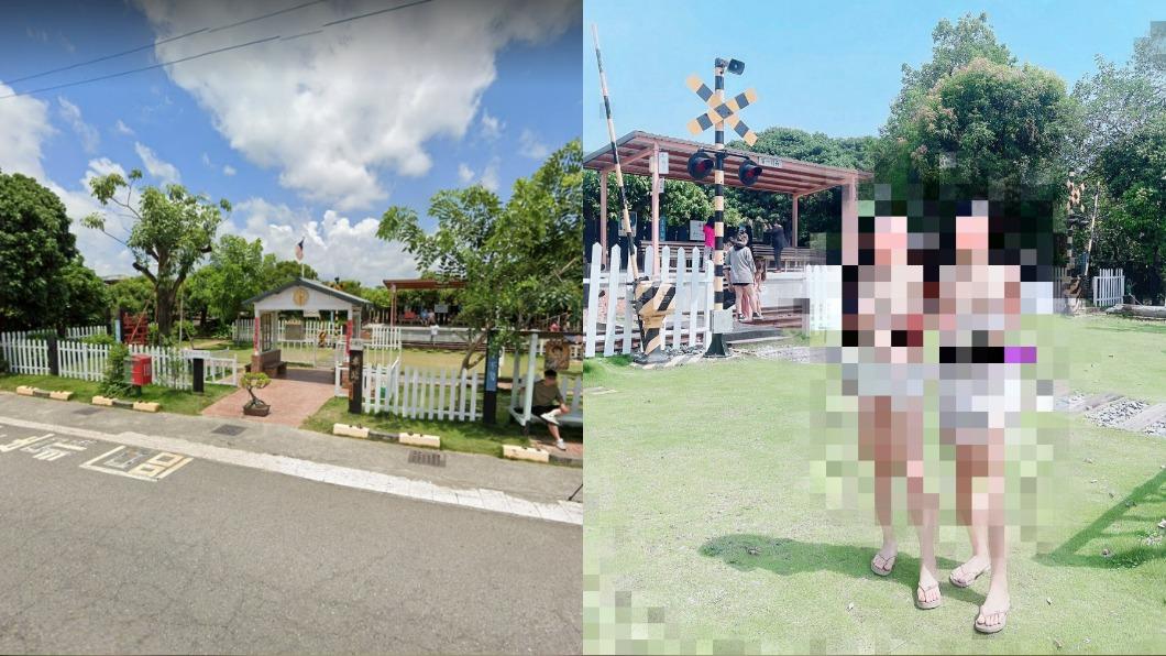 牛稠子公園遭拍不雅照。（圖／翻攝自鄭晴而臉書、GOOGLE街景）