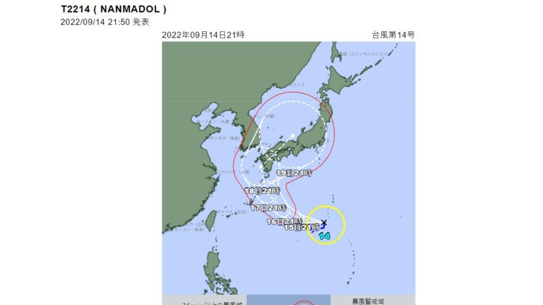 日本氣象廳預測　颱風南瑪都恐撲沖繩九州