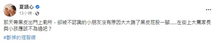 夏語心透露愛犬遭欺負的過程。(圖/翻攝自夏語心臉書)