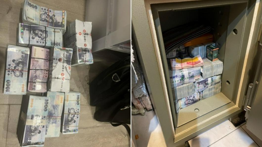 警方搗破洗錢水房,查扣大量現金。(圖/TVBS)
