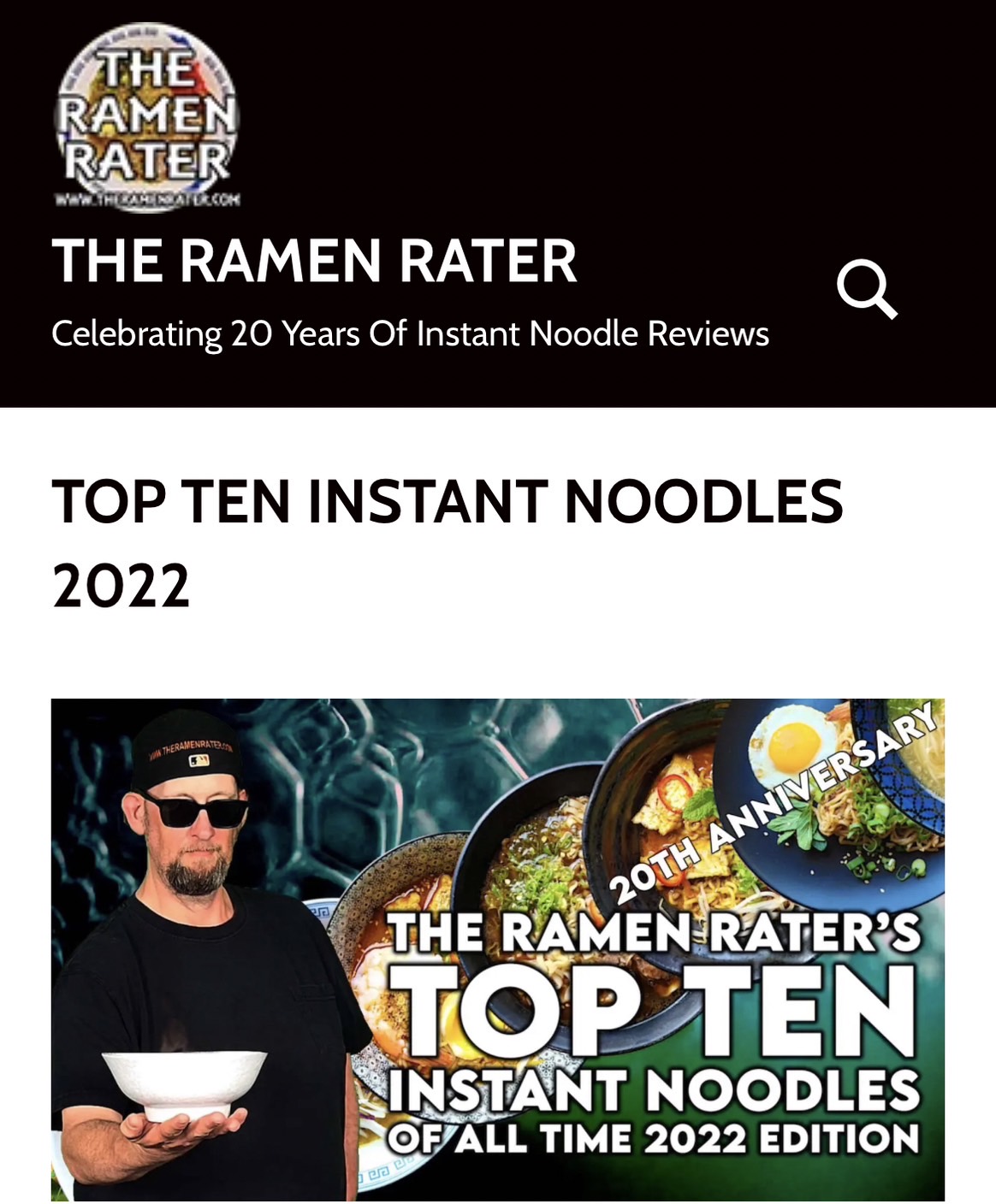 Hans Lienesch公布2022年10大泡麵。(圖/翻攝自「THE RAMEN RATER」)