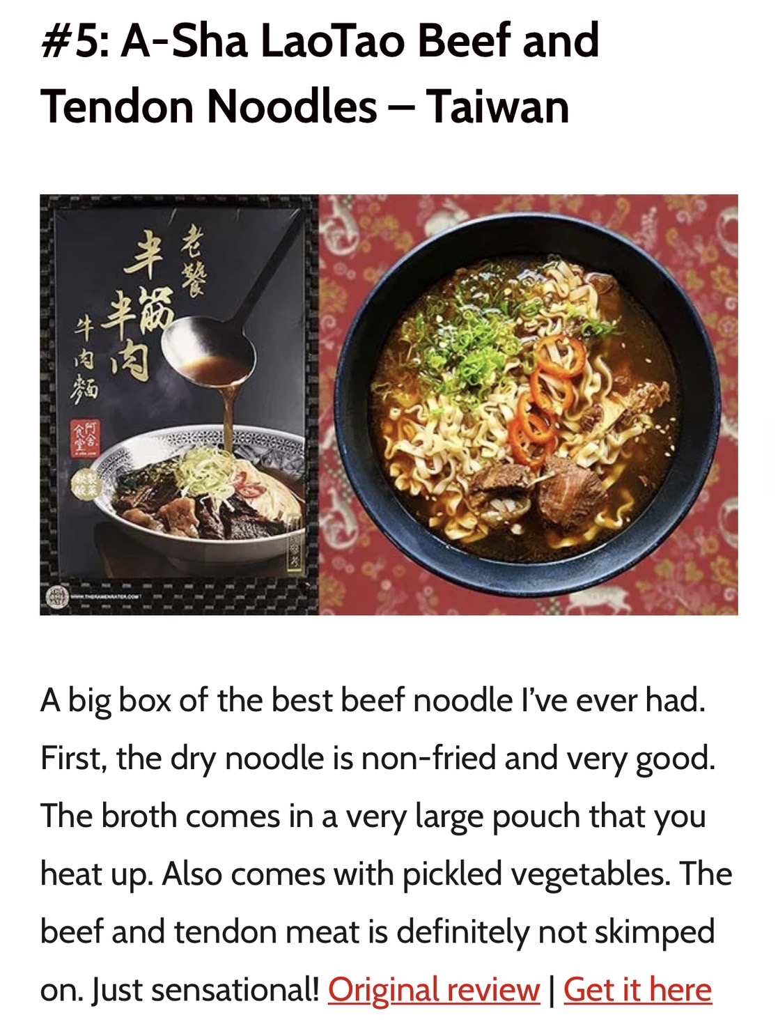 阿舍食堂「老饕半筋半肉牛肉麵」位居第五。(圖/翻攝自「THE RAMEN RATER」)