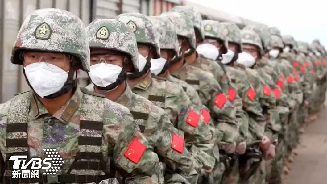 前往俄羅斯參與國際演習訓練的解放軍部隊。(圖/達志影像美聯社)