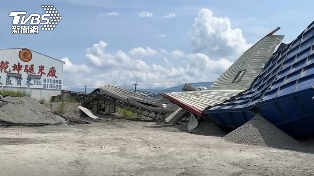 關山碾米廠烘乾機震垮!砂石廠設備倒 業者:損失3、4千萬