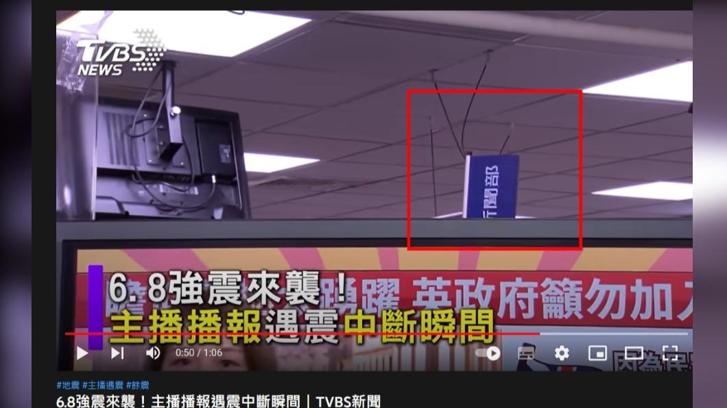 天花板的指示牌也在狂晃。(圖/TVBS)