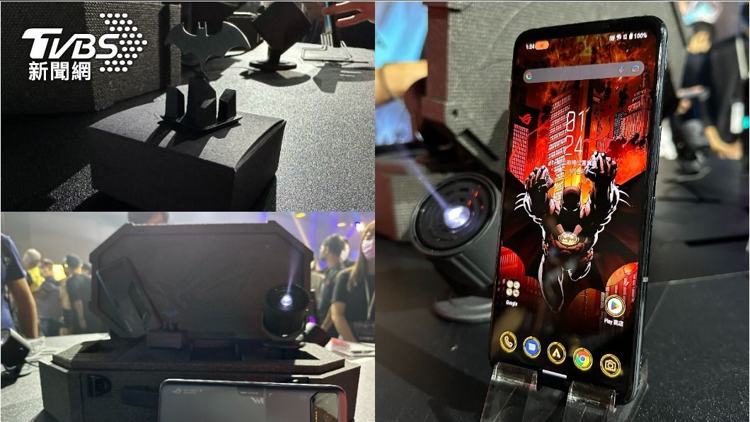 華碩同步宣布和華納兄弟消費品部合作推出ROG Phone 6 蝙蝠俠板。(圖/葉韋辰攝)