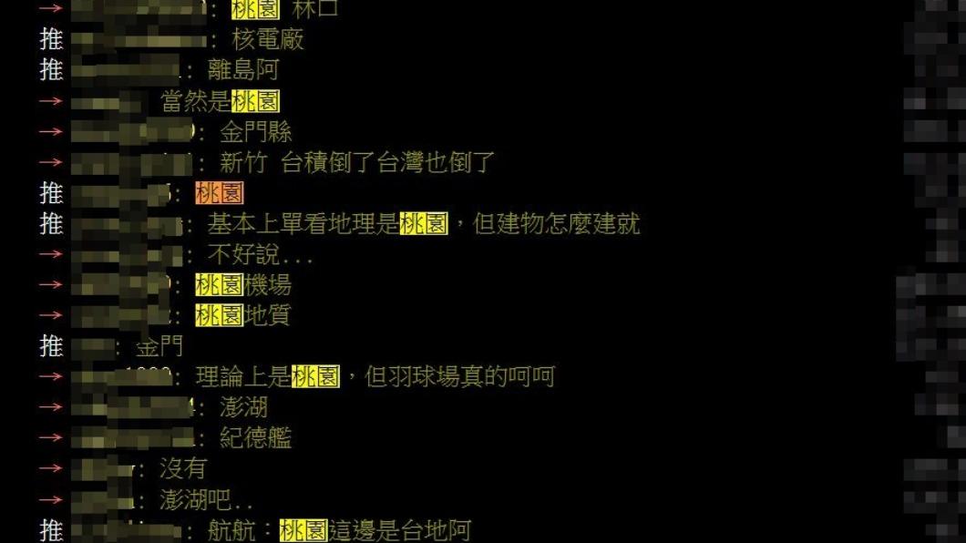不少網友激推桃園最安全。（圖／翻攝自PTT）