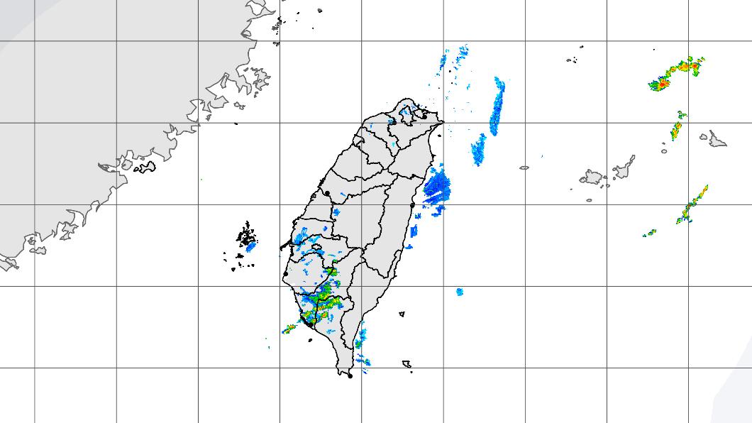 台灣今日無明顯雨量。(圖/中央氣象局)